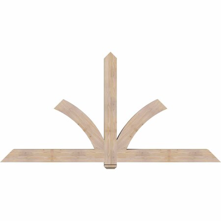 Ekena Millwork Redmond Smooth Timber Gable Bracket, Douglas Fir, 96"W x 48"H x 5 1/2"D x 5 1/2"F, 12/12 Pitch GBW096X48X0606RED00SDF